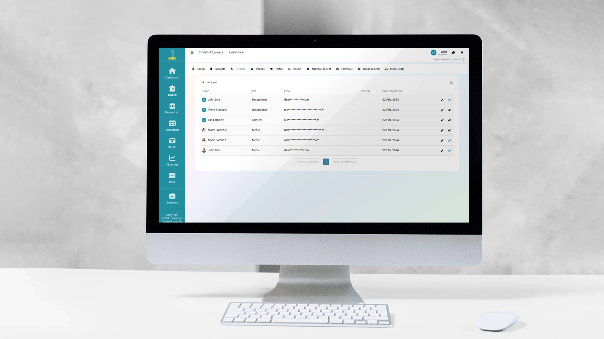 Aperçu des fonctionnalités de l'application logicielle du module Clinique